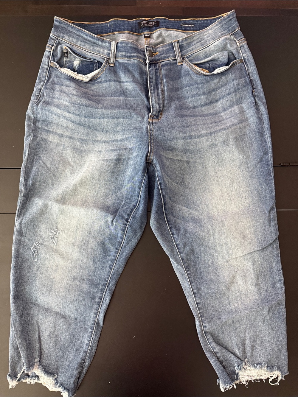 Judy Blue Faded Light Blue Distressed Ankle Jeans